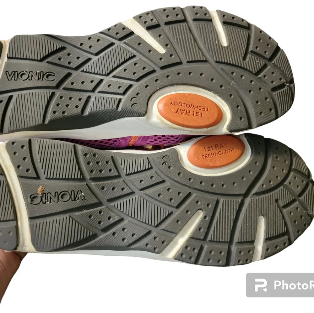 Vionic womens size 8.5 Purple Orange Tennis Shoes